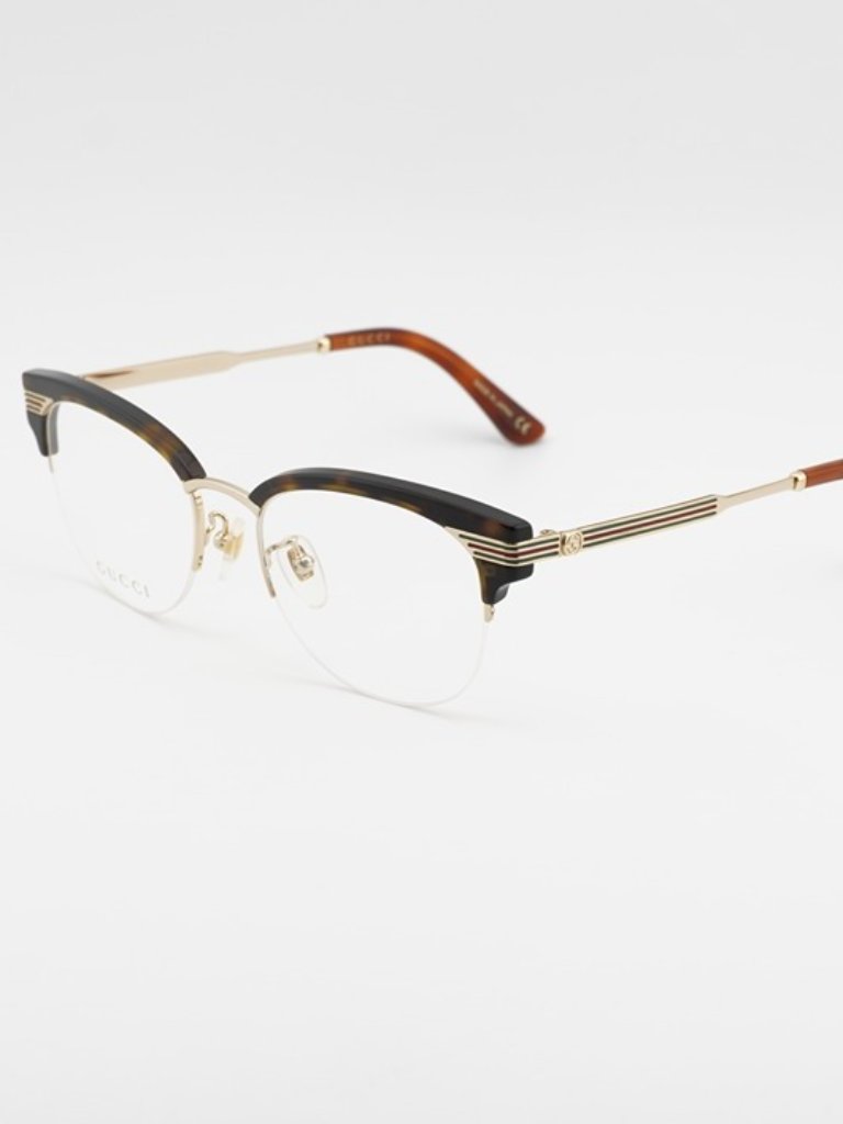 Gucci Gg0201o 002 Eyeglasses Havana 50mm Square Frame
